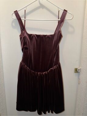 Velvet Square-Neck Mini Dress